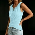 thumbnail image 6 of Omexry Cute Tops Women's Color Buttoned -Linen Sleeveless Top Ladies' Top Ladies' Tank Top, 6 of 7
