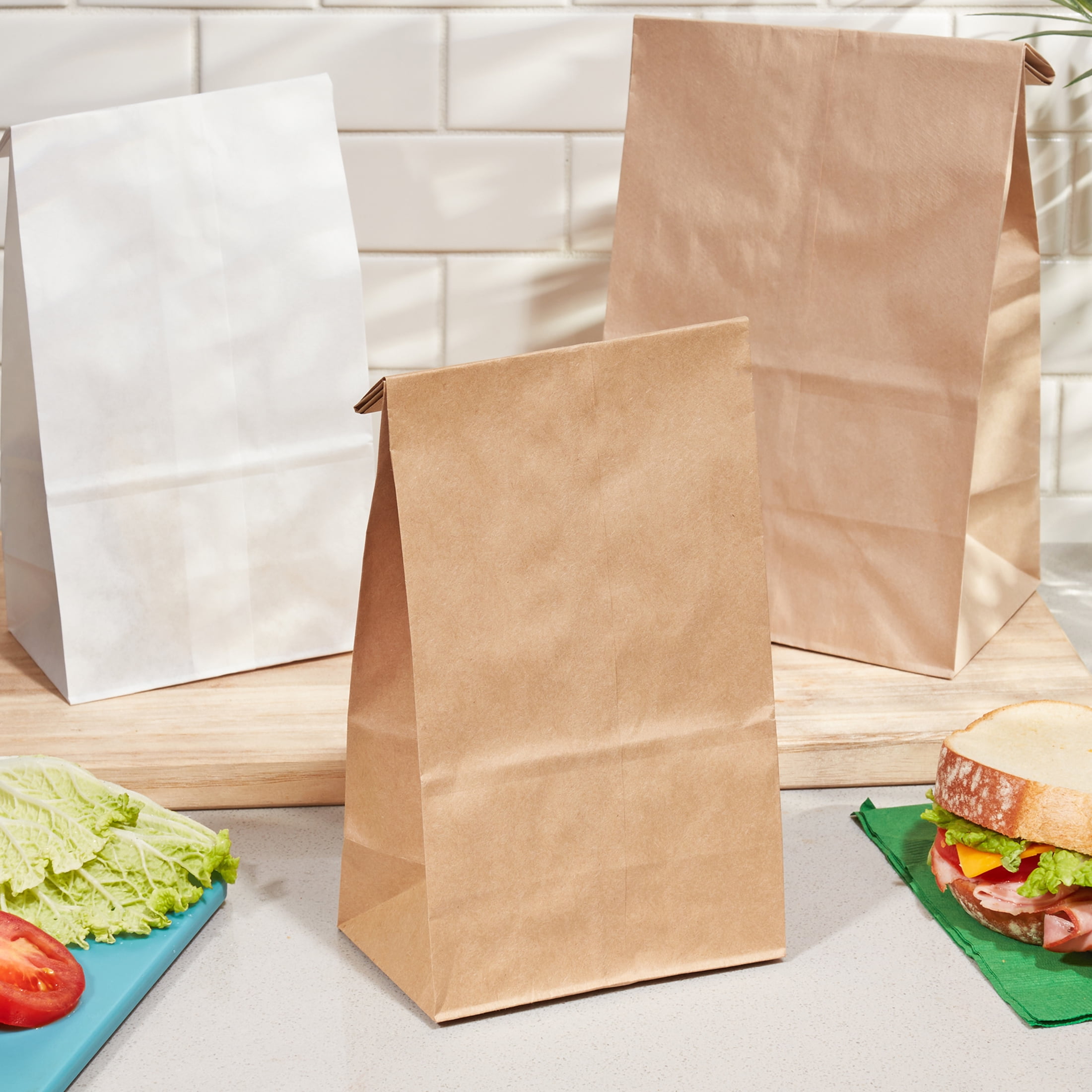  Stock Your Home 12 Lb White Paper Bags (100 Count) - Eco  Friendly White Lunch Bags - White Paper Bags for Packing Lunch & Snacks -  Blank White Lunch Bags Paper
