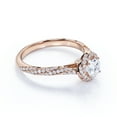 thumbnail image 4 of JeenMata 1.2 TCW Round Cut Moissanite - Splendid Encrusted Twirl - Pave Halo Engagement Ring - 18K Rose Gold Plating over Silver, 4 of 7