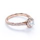 thumbnail image 4 of JeenMata Anillo de Compromiso con Moissanita de Corte Redondo de 1,2 Quilates, Espléndido Diseño con Incrustaciones en Espiral y Halo Pavé, Chapado en Oro Rosa de 18 K sobre Plata, 4 of 6