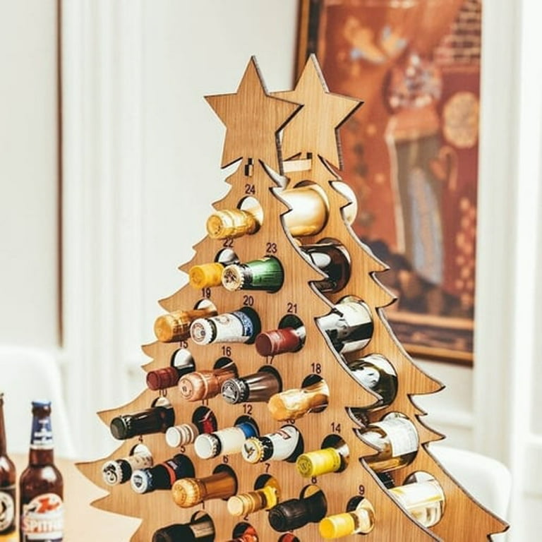 Christmas Tree Advent Calendar Alcohol Holder, Personalized Countdown Advent  Calendar Wine Rack Holiday Party Home Decoration for Adult - Walmart.com