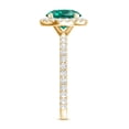 thumbnail image 3 of Rosec Jewels Lab Created Emerald Halo Engagement Ring 2 Carat - Emerald Moissanite Ring for Women - AAAA Quality Certified, 14K Yellow Gold, US 4.50, 3 of 8