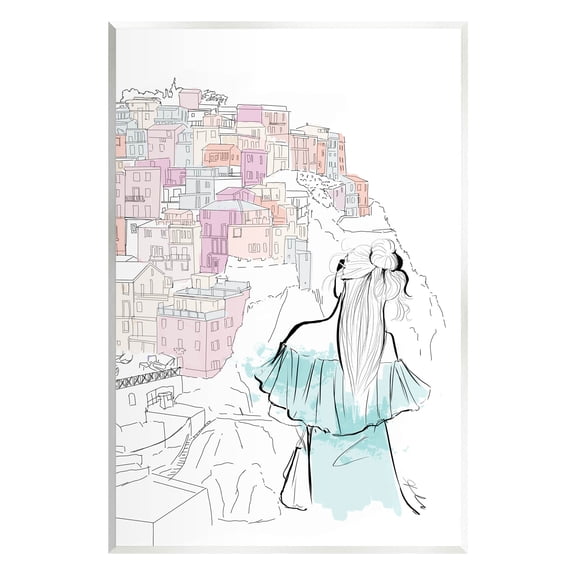 Stupell Industries Stylish Girl Overlooking City Graphic Art Unframed Art Print Wall Art, Design by Alison Petrie