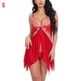 thumbnail image 1 of Camisón de perspectiva de vestido de ropa de dormir de encaje floral sexy para mujer, rojo, S Inevent XX000215-02, 1 of 7