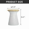 thumbnail image 3 of MOALCOFER Round MgO Outdoor Side Table,Lightweight Concrete Accent with Wood Grain Top for Indoor and Outdoor Use,Garden,Deck,White, 3 of 6