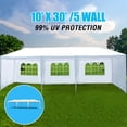 thumbnail image 3 of 10'x30' Heavy Duty Outdoor Canopy Tent for Party with 5 Removable Sidewalls, Waterproof Gazebo Event Shelter White, 3 of 10