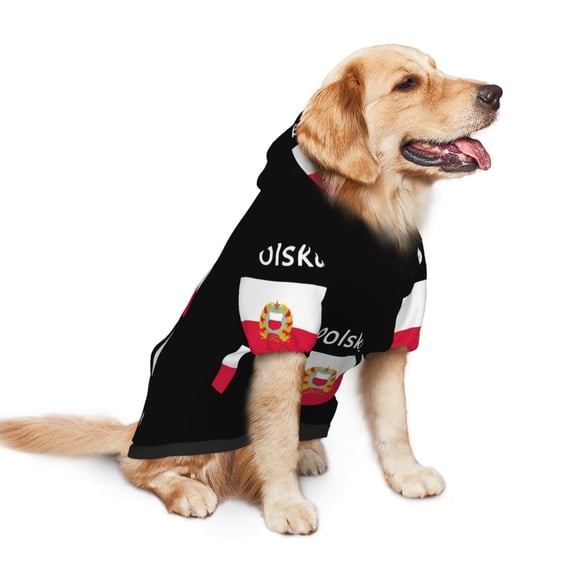 Polska Polish Flag Dog Hoodie Colorful Pullover Sweatshirts Small