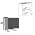 thumbnail image 4 of White and smokey oak freestanding sink cabinet | Enhances kitchen functionality | Made with solid wood + MDF filler, 4 of 4