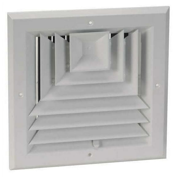 Manufacturer Varies 8 in Square 3-Way Multilouver Diffuser, White 4MJJ3