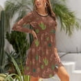 thumbnail image 5 of Fall Dresses for Women 2024, Cute Armadillos Womens Fall Dresses Long Sleeve Casual Tie Waist Clothes, Womens Fall Fashion 2024 Midi  Dresses Outfits with Pocket, 5 of 6