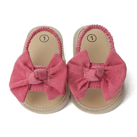

Hunpta Kids Sandals Prewalker Bow Solid Baby Shoes Beach Girls Toddler Sandals Children Baby Shoes