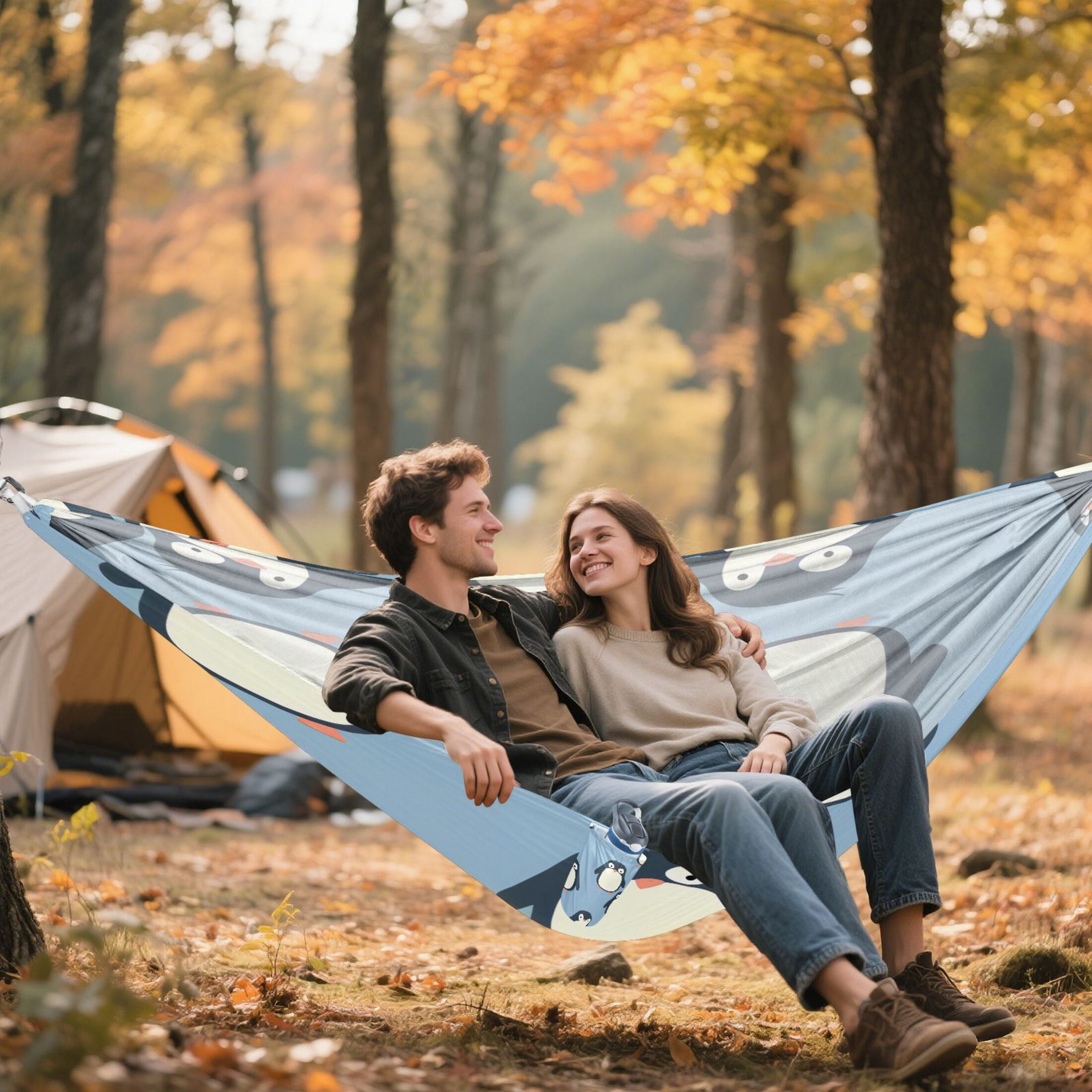 Hammock Camping Hammock Nylon Portable Hammock Travel Camping Hammock Cartoon Penguin