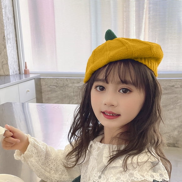 Fiudx Gorro de Calabaza para Bebé, Tejido a Crochet, Acrílico Suave, Ideal para Otoño E Invierno, Ideal para Toda La Familia, Accesorio para Fotos Navideñas, Apto para Bebés de 0 a 4 Años, Tamaño 19