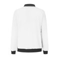 thumbnail image 4 of Women Lightweight Jacket Casual Zip Up Long Sleeve Coat Spring Fall Solid Color Trendy Work Clothes With Pockets White M, 4 of 5