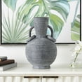 thumbnail image 2 of DecMode 13" Textured Whitewashed Gray Ceramic Vase with Ring Handles, 2 of 9