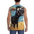thumbnail image 4 of Balery Whimsical Cartoon Cow Camisetas sin mangas para hombre, absorbe la humedad y protege contra el mal olor.-Small, 4 of 7