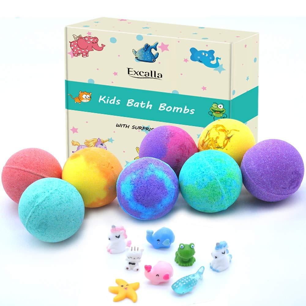 Excalla Bath Bombs for Kids with Toys inside for Girls Boys 12 Set