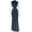 black, variant on Women's 3D Flower Decoration O-Neck Sleeveless Long Dress, Backless, Bare Waist, Sexy