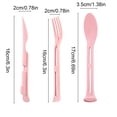 thumbnail image 3 of Plastic Tableware Pink Wheat Straw Cutlery Set 3 Pieces Reusable Knife Fork Spoon Set Portable Travel Tableware Utensils by JASKFLY, 3 of 7