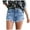 Light blue, variant on Fesfesfes Jeans for Women Stretchy Denim High-Waist Shorts Frayed Ripped Shorts with Pockets Pants