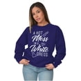 thumbnail image 3 of Hot Mess White Dress Bachelorette Women Crewneck Sweatshirt Brisco Brands S, 3 of 6