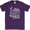 thumbnail image 1 of Little Sister Biggest Fan T-Shirt Funny Baseball Sports Humor Gift Text Tee - Purple, XL, 1 of 1