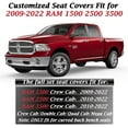 thumbnail image 6 of Coverado Custom Fit Dodge RAM Seat Cover with Curved Back Bench Seat, Full Set Waterproof Leather Truck Pickup Seat Protectors Fit 2002-2023 1500/ 2010-2023 2500 3500 Crew Quad Cab, Blue, 6 of 6