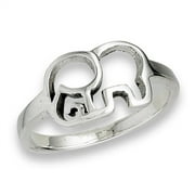 New .925 Sterling Silver Elephant Silhouette Cut Out Ring - Size 4