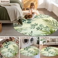 thumbnail image 5 of Round Area Rug 6 Ft, Green Blue Leaves Washable Non-Slip Circle Carpet for Living Room/Bedroom, Summer Botanical Farmhouse Watercolor Leaf Low-Profile Indoor Mats Collection Rugs for Residential, 5 of 8