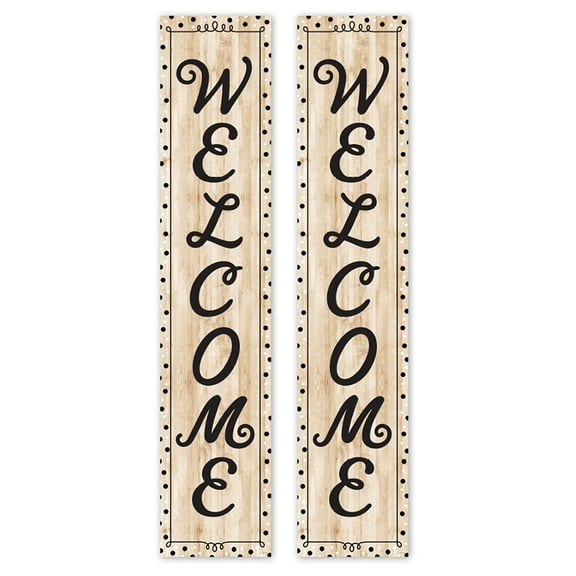 Creative Teaching Press Black, White, and Wood Welcome Banner, 8" x 39", Pack of 2