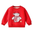 thumbnail image 4 of Crewneck Sweatshirt Boys Christmas Fleece Pullover Crew Neck Long Sleeve Hoodless Sweatshirt Watermelon Red 7-8 Years, 4 of 8