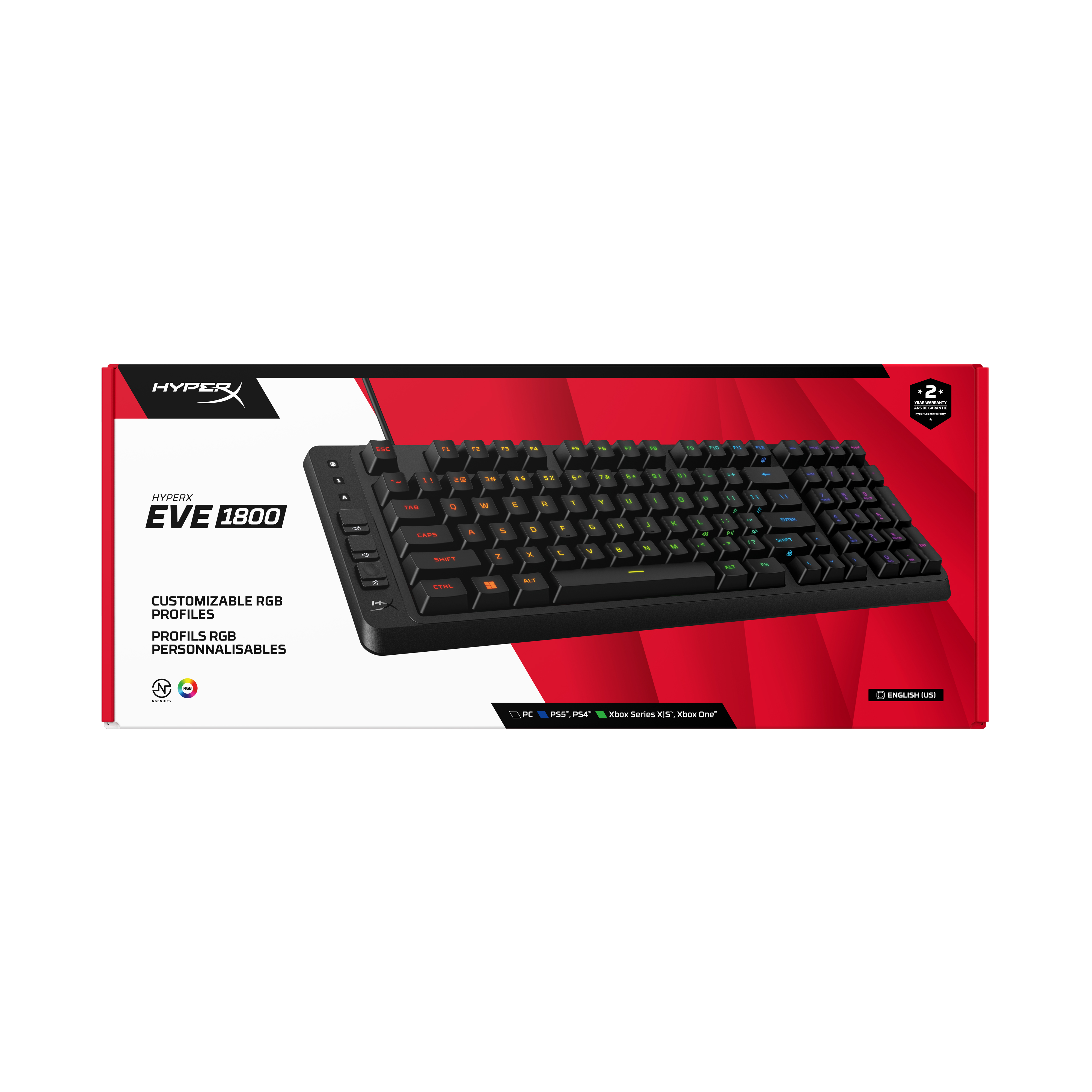 HyperX Eve 1800 Gaming Keyboard RGB Black photo 7