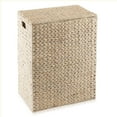 thumbnail image 4 of Casafield Large Laundry Hamper with Lid and Removable Liner Bag - Whitewash White, Woven Water Hyacinth Laundry Basket for Clothes, 4 of 7
