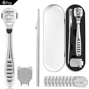 Pedicure Foot Shaver Callus Remover - Chainplus Professional Heel Callous Corn Removal Metal Scraper with 10 Blades - Hand Dry Dead Skin File & Stainless Razor Tools Set