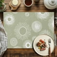 thumbnail image 2 of Placemats Set of 4, Sage Green Circle Place Mats Lines Modern Abstract Art Tablemats Washable Placemat Table Decoration for Kitchen Table Dinner Party Home Decor Indoor Outdoor 13x19 Inch, 2 of 9