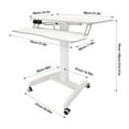 thumbnail image 2 of Height Adjustable Computer Desk Sit Stand Workstation Mobile Standing Desk+Wheel, 2 of 12