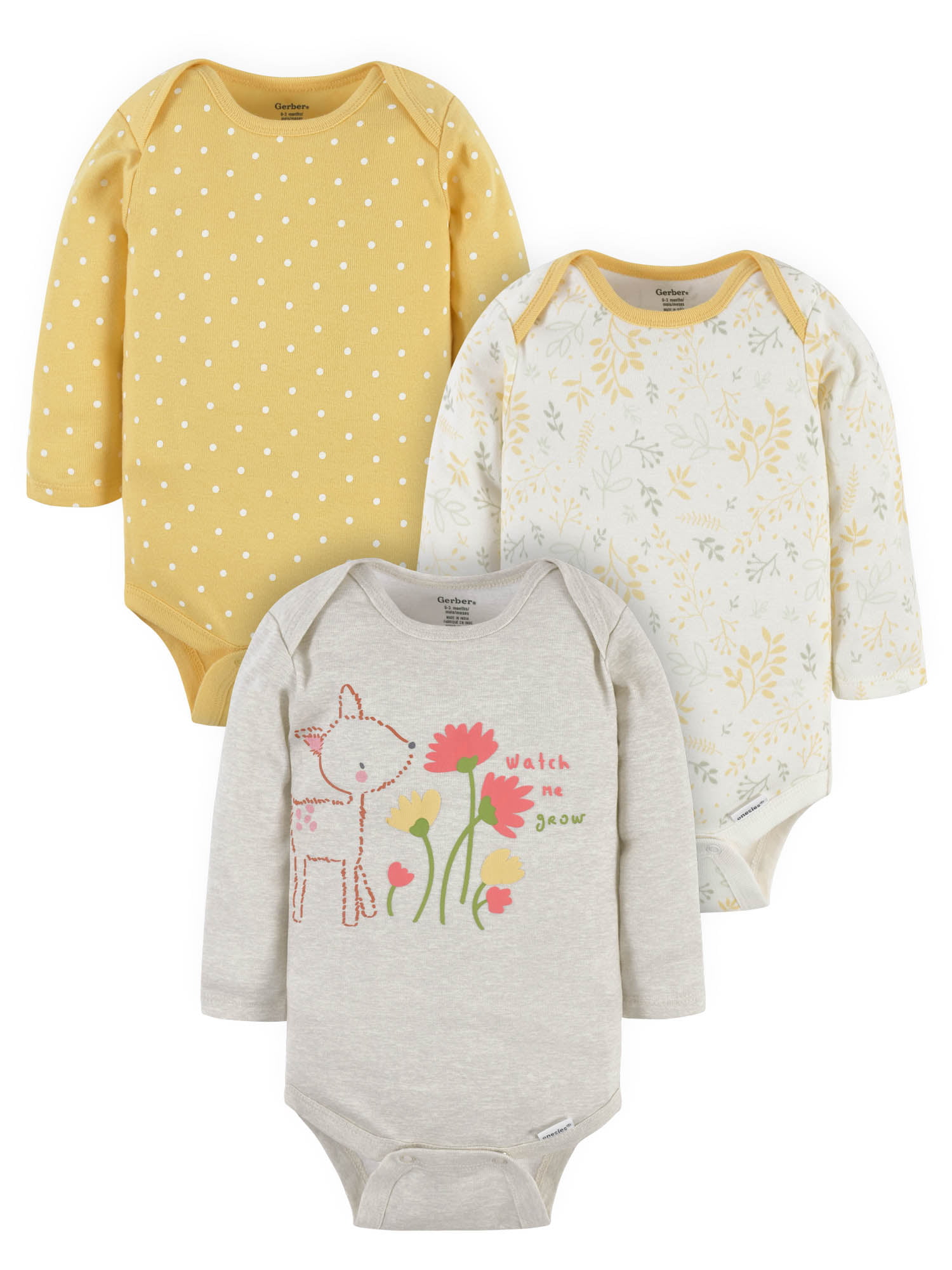 Pack of 3 Care Baby Girls Long Sleeve Top 