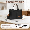thumbnail image 2 of Canvas Tote Bag for Women, Crossbody Canvas Bag with Multi-Pocket, Purses Everything Shoulder Tote Bag Everyday Satchel Handbags Messenger Gym Totes, Black, 2 of 7