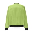 thumbnail image 5 of Zip Up Casual Jacket for Women Oversized Long Sleeve Coat Light Windbreaker With Ribbed Cuffs Pockets Fluorescent Green XL, 5 of 8