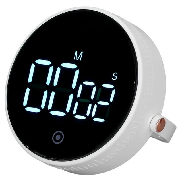 Portable Timer, ABS Case Magnetic Back Clear Numbers Electronic Timer Multifunctional For Reading Timing White
