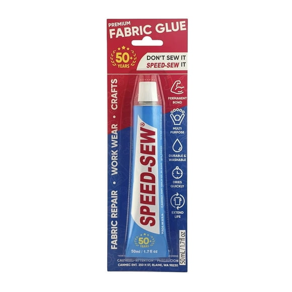 Speed-Sew (6-Pack) No Sew Premium Fabric Glue Adhesive for Craft Projects 50ml/1.7 fl oz