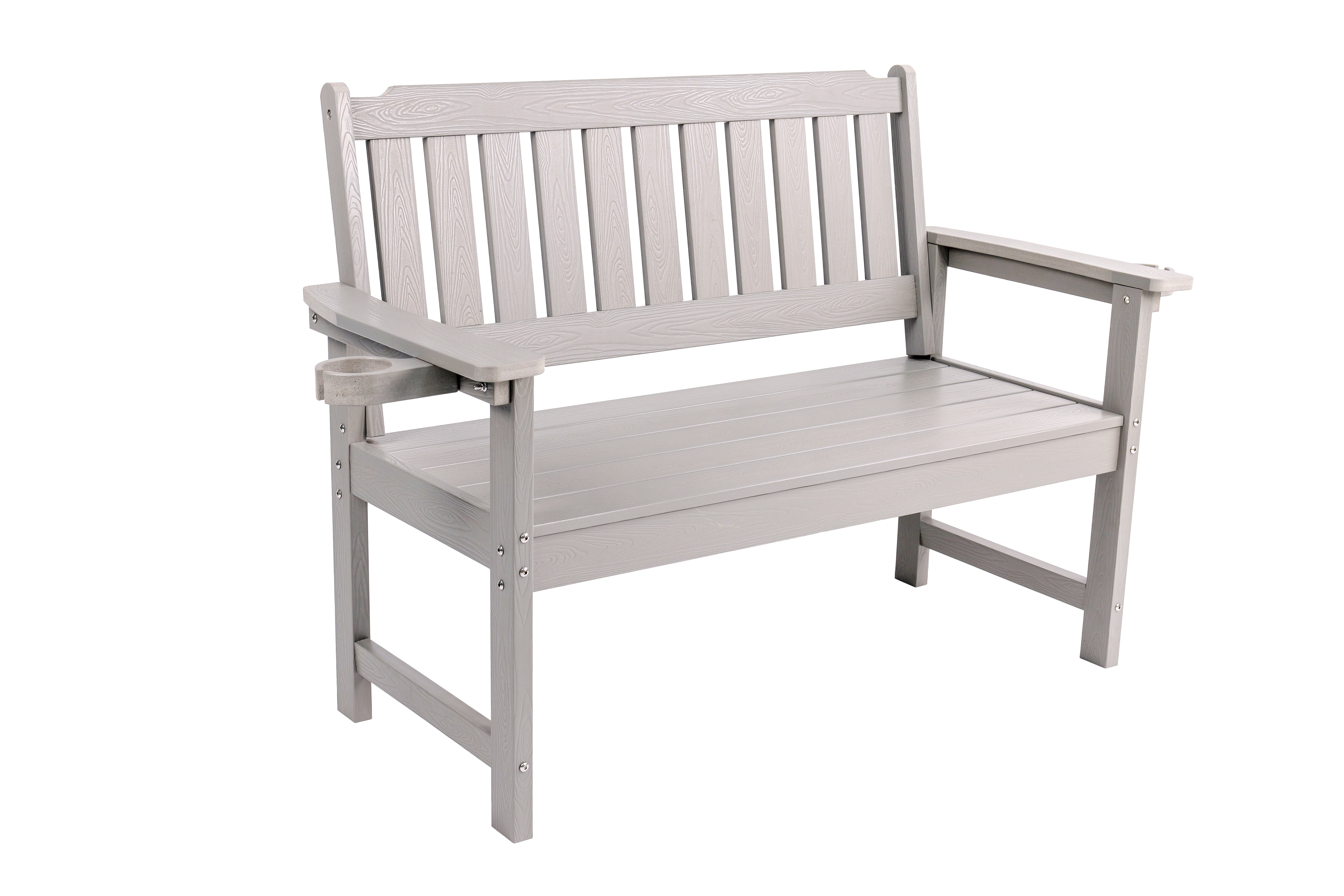 Weather Resistant Garden Bench, Public Rest Long Chair for Patio Porch Park Backyard Outdoor Leisure Area, Dark Brown