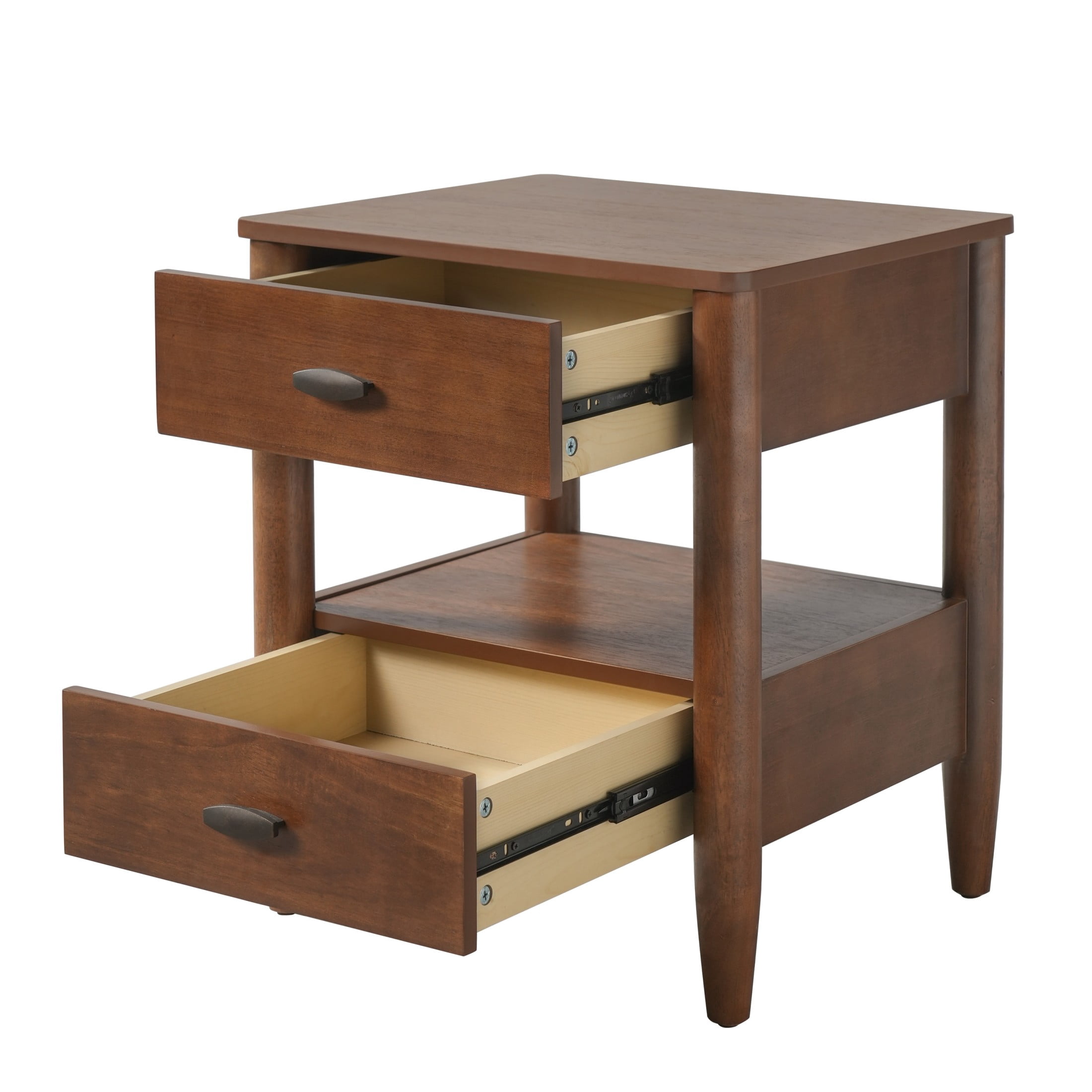 Christopher Knight Home King Platform Bedroom Set, Curved Headboard Bed with 2 Nightstands, Light Brown+Walnut