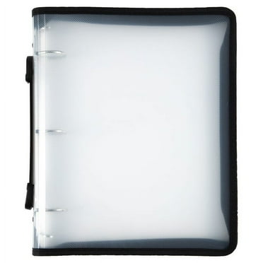 JAM Paper Plastic Zipper Binders, 11.5 x 10.25 x 1.5 inches, Clear, 1 Pack