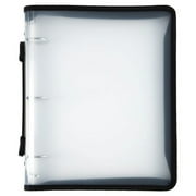 JAM Paper & Envelope Plastic Zipper Binders, 11.5 x 10.25 x 1.5 inches, Clear, 1 Pack