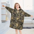 thumbnail image 5 of FORMRS Wearable Blanket Hoodie with Sleeves for Kids Cozy Flannel Sweatshirt, Golden Elegance, 5 of 7