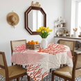 thumbnail image 3 of Red Coastal Table Cloth Waterproof Tablecloths, Vintage Coral Ocean Modern Sea Abstract Tablecloth Dining Table Cover for Kitchen Party Tabletop Outdoor, Square Tablecloth 60x60 Inch, 3 of 9