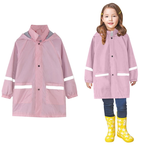 Kids Rain Coats for Girls Waterproof Girls Rain Jacket Reusable Kids Ponchos with Hood Lightweight Rain Poncho 6-7 Years