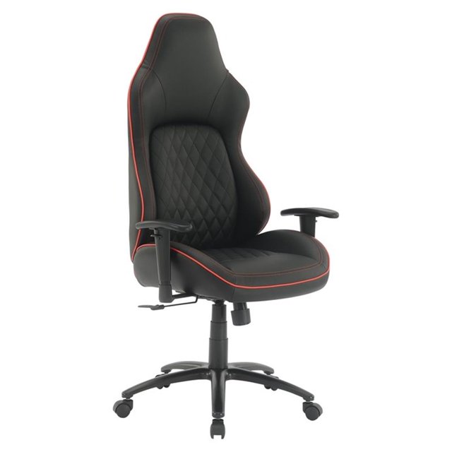 Scranton & Co Chaise de Gaming en Cuir Reconstitué Noir avec Accents Rouges