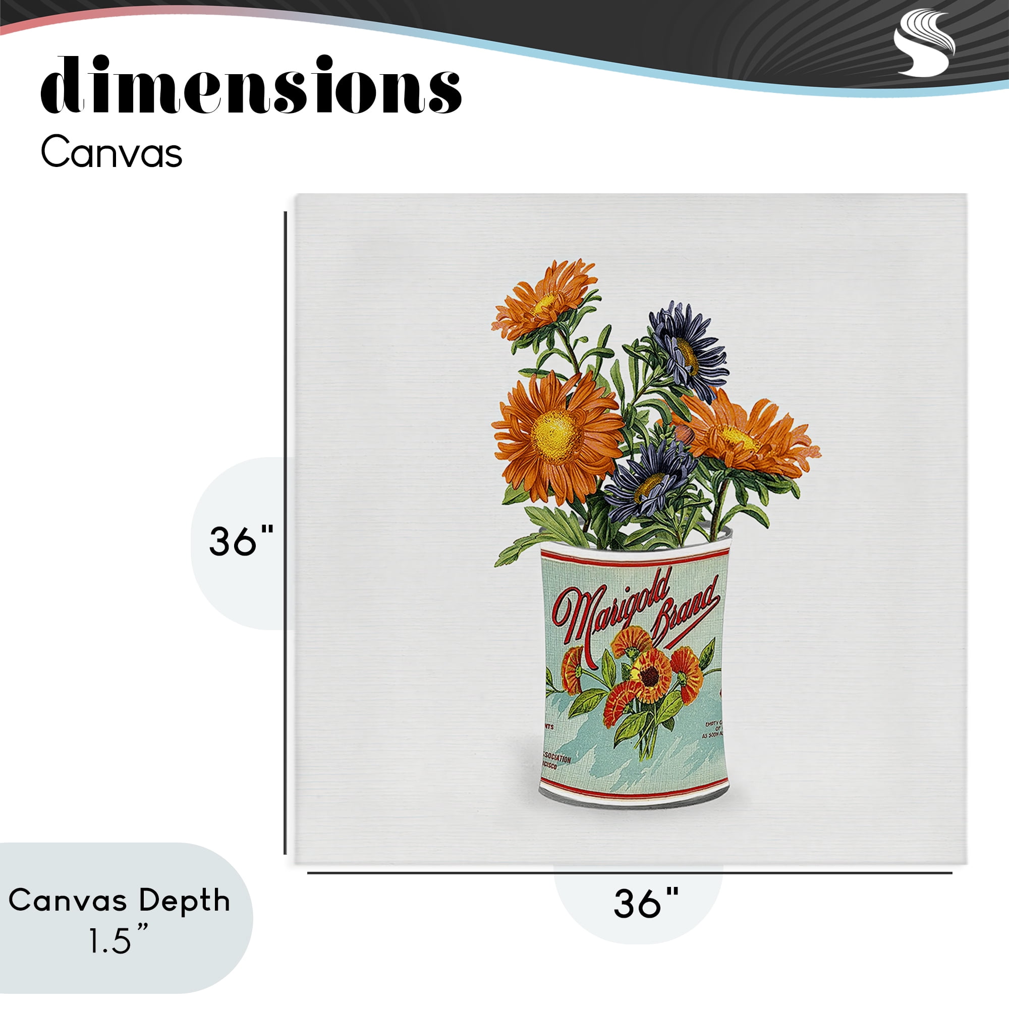 Stupell Industries Nostalgic Marigold Tin Bouquet Canvas Wall Art, design by Val Rhodes